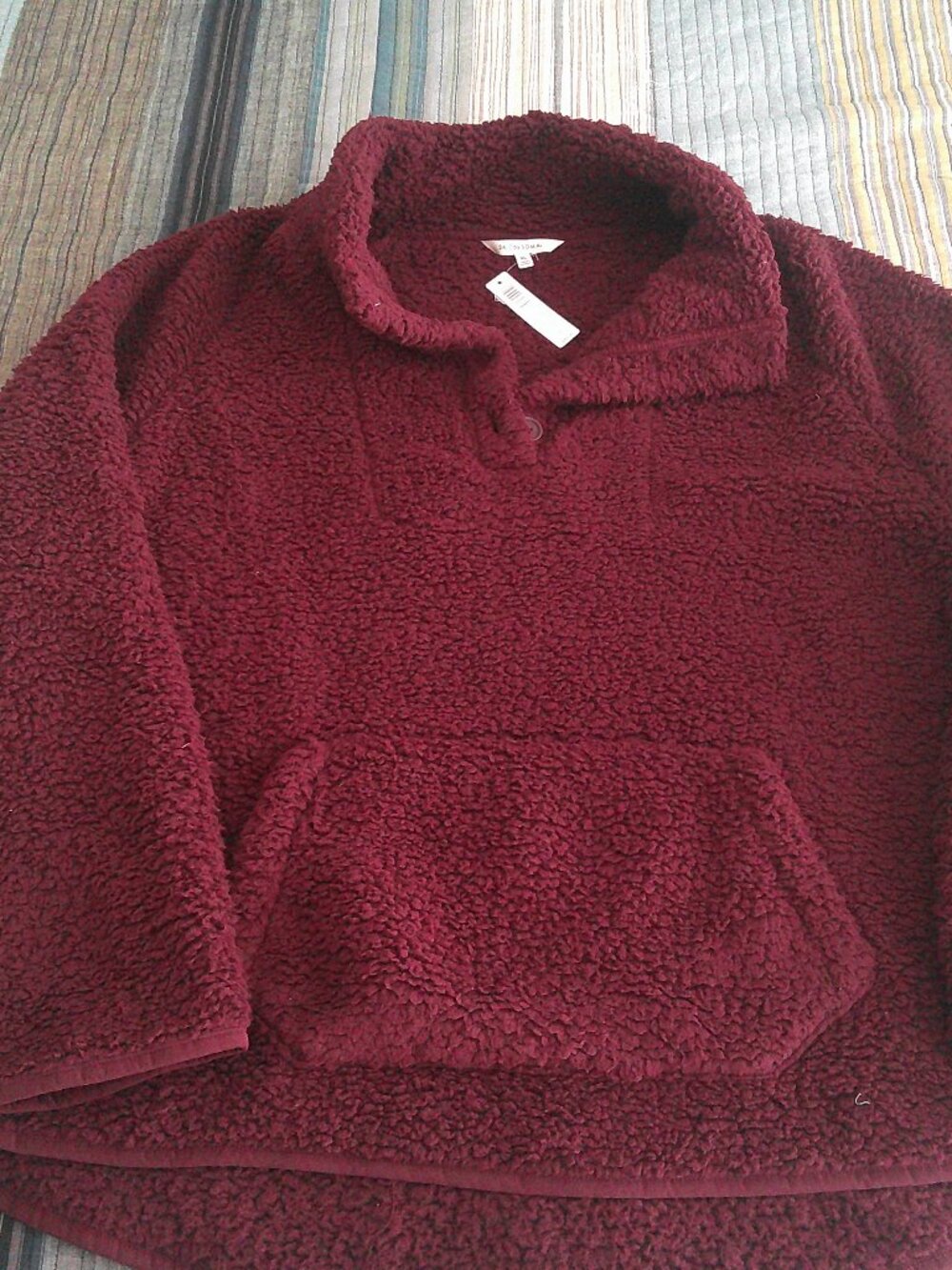 Soma 24/7 by soma Merlot Sherpa fleece slip Pullover jacket Size XL